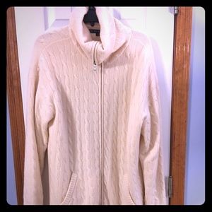 RL Cashmere Cable Knit Sweater Coat